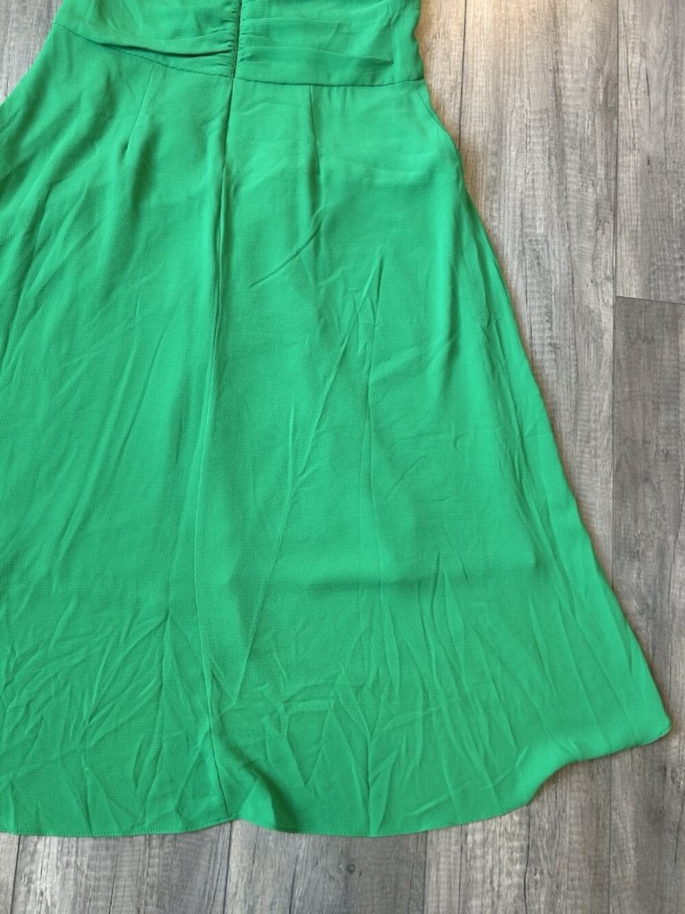 Maggy London Dress Sz 10 Green Chantilly Hi Lo Midi Spring Wedding Guest Ruffle - Picture 12 of 15